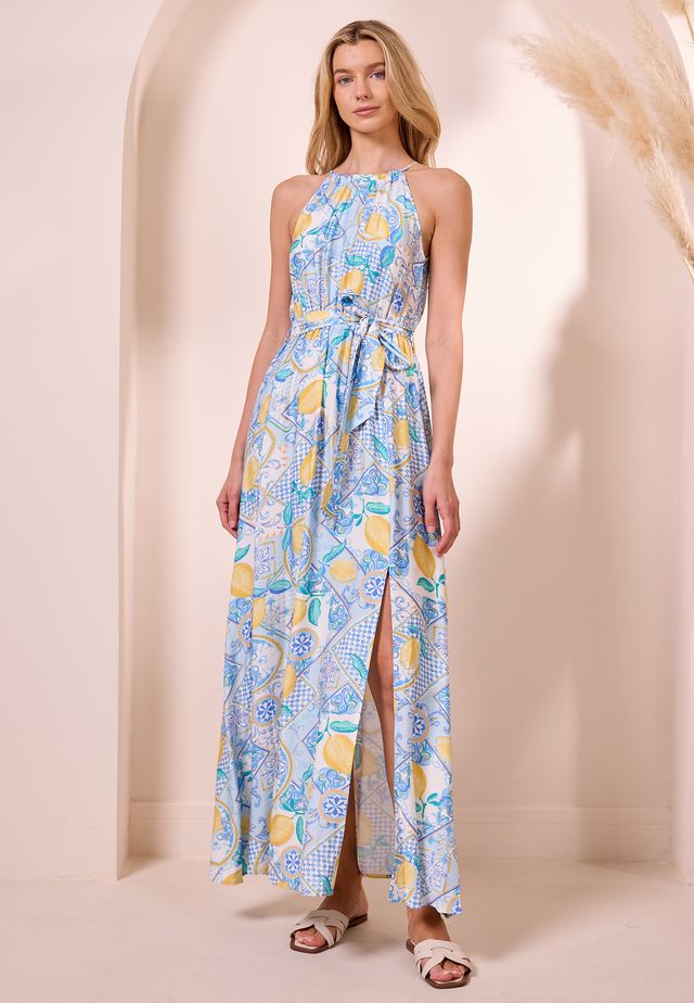 Angeleye – Antalya Maxi Dress (Multi Blue & Yellow) - Gayle's Fashions