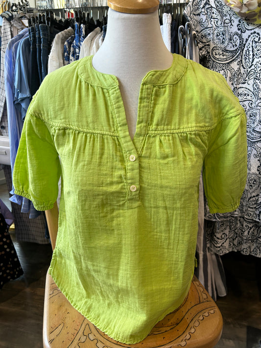 Mododoc - Short Sleeve Yoke Front Blouse