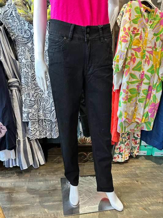 Lois - Rose Shape Up Straight Leg Jeans in Black