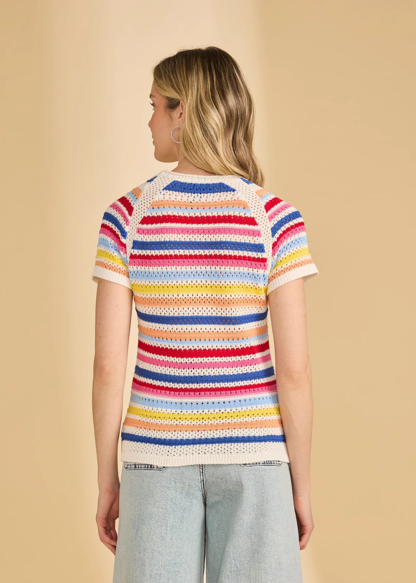 FDJ - Cap Sleeve Stripe Sweater (Multi) - Gayle's Fashions