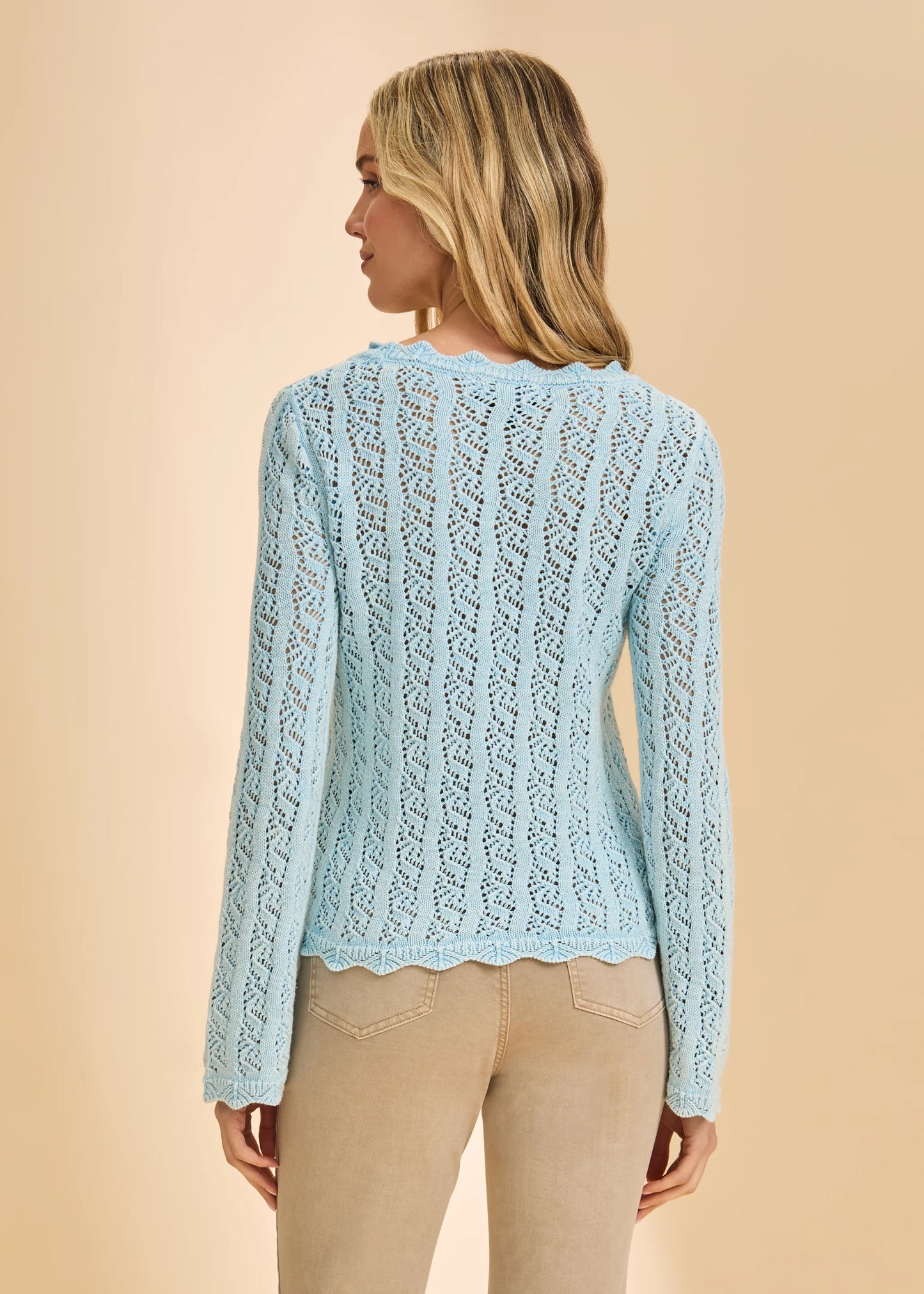 FDJ - Long Sleeve Garment Dye Sweater, Pacific Blue - Gayle's Fashions