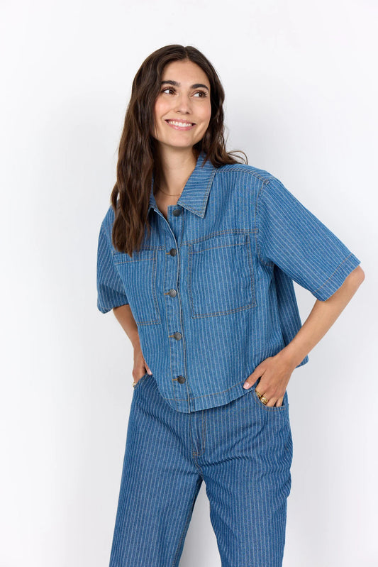 Soya Concept - CAISHO 1 Shirt (Blue Denim)