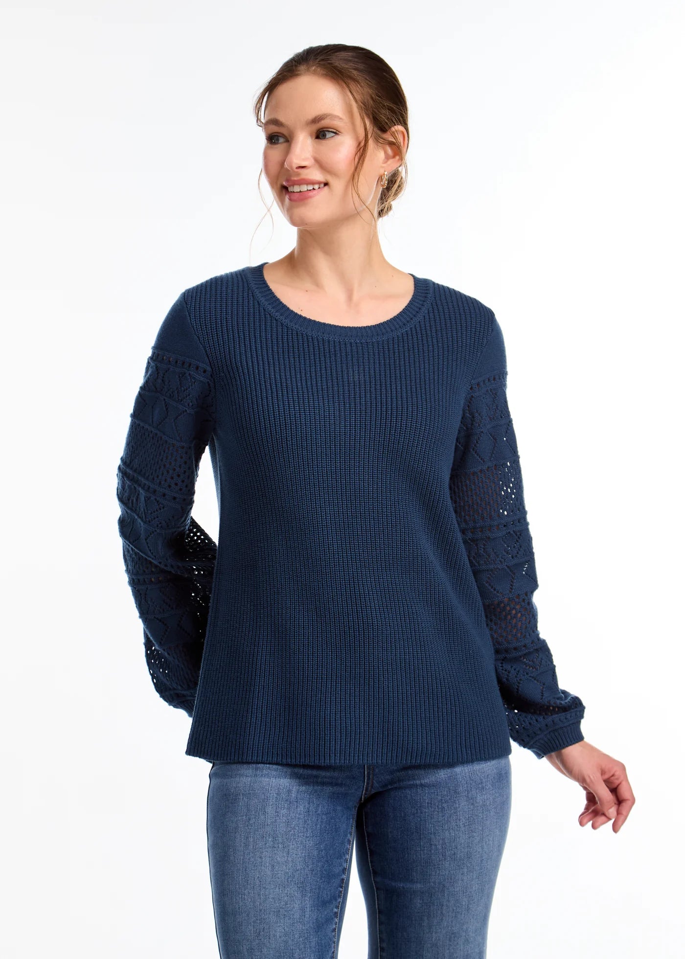 FDJ French Dressing - Long Sleeve Pointelle Sweater