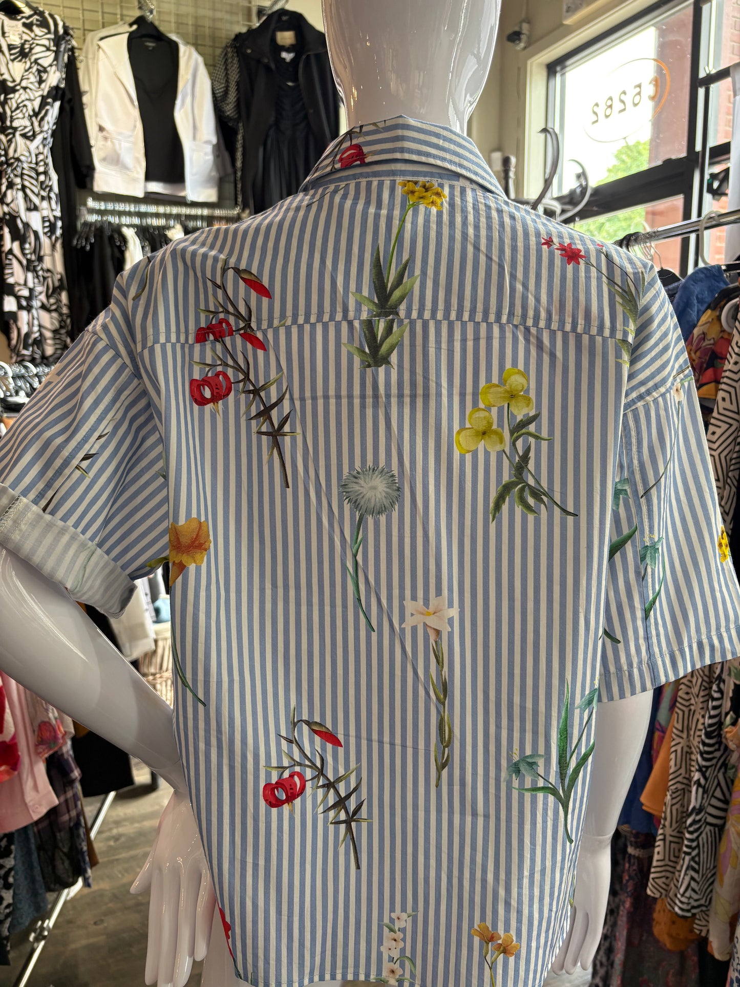 Dress Addict – Oversized Double Breast Pocket Button-Up Top