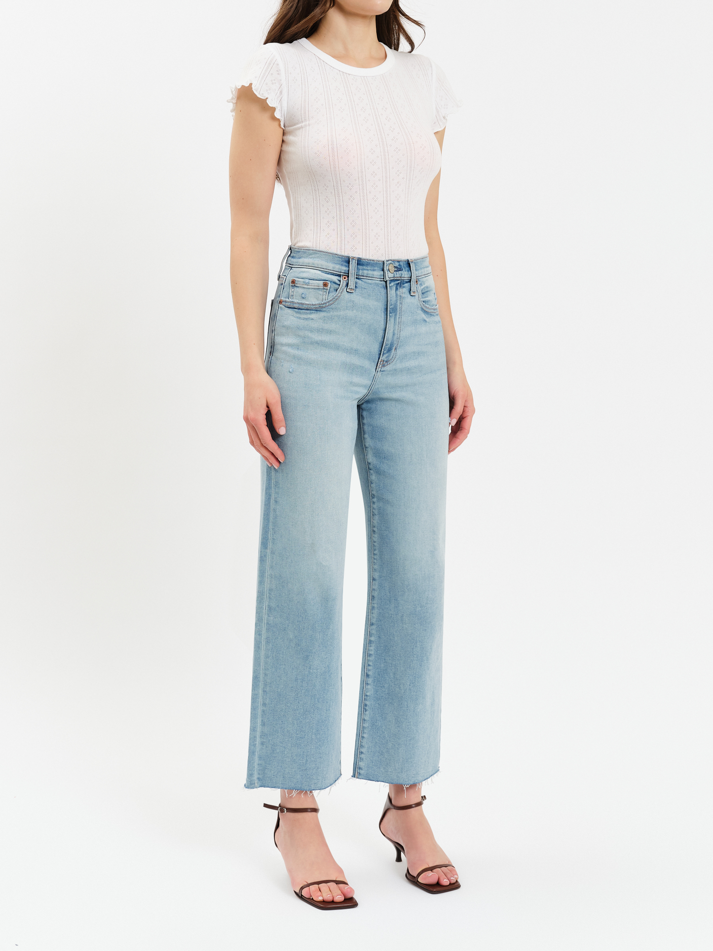 Daze - Pleaser High Rise Wide Ankle in New Light - Gayle's Fashions