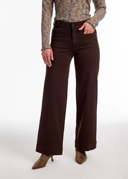 FDJ French Dressing - Olivia Wide Leg Denim, Rich Brown