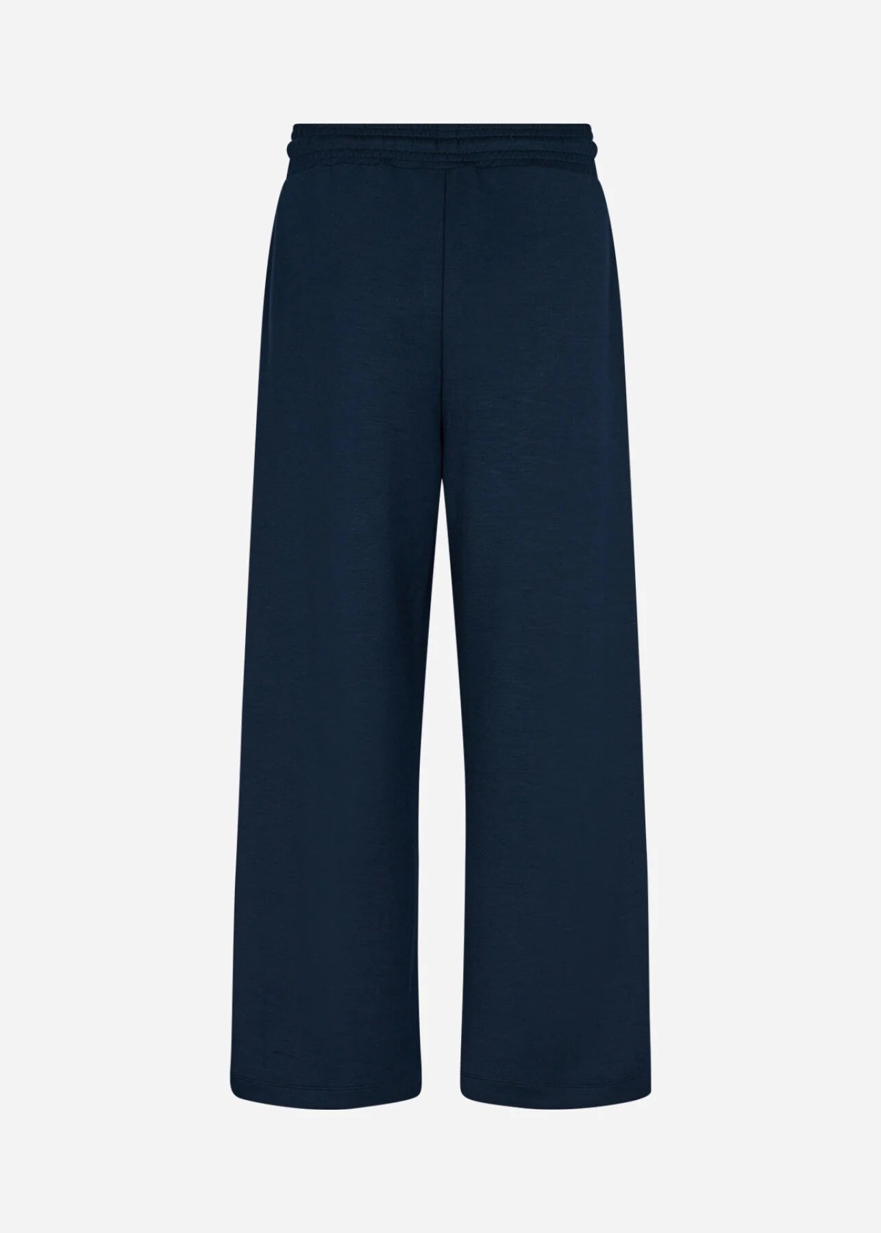 Side flat-lay of the Soya Concept Banu Casual Pant in Navy, emphasizing the wide-leg cut and soft fabric.