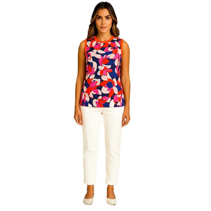 Orly – Tank Top (White/Tangerine) - Gayle's Fashions