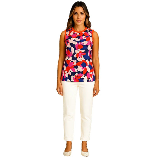 Orly – Tank Top (White/Tangerine) - Gayle's Fashions