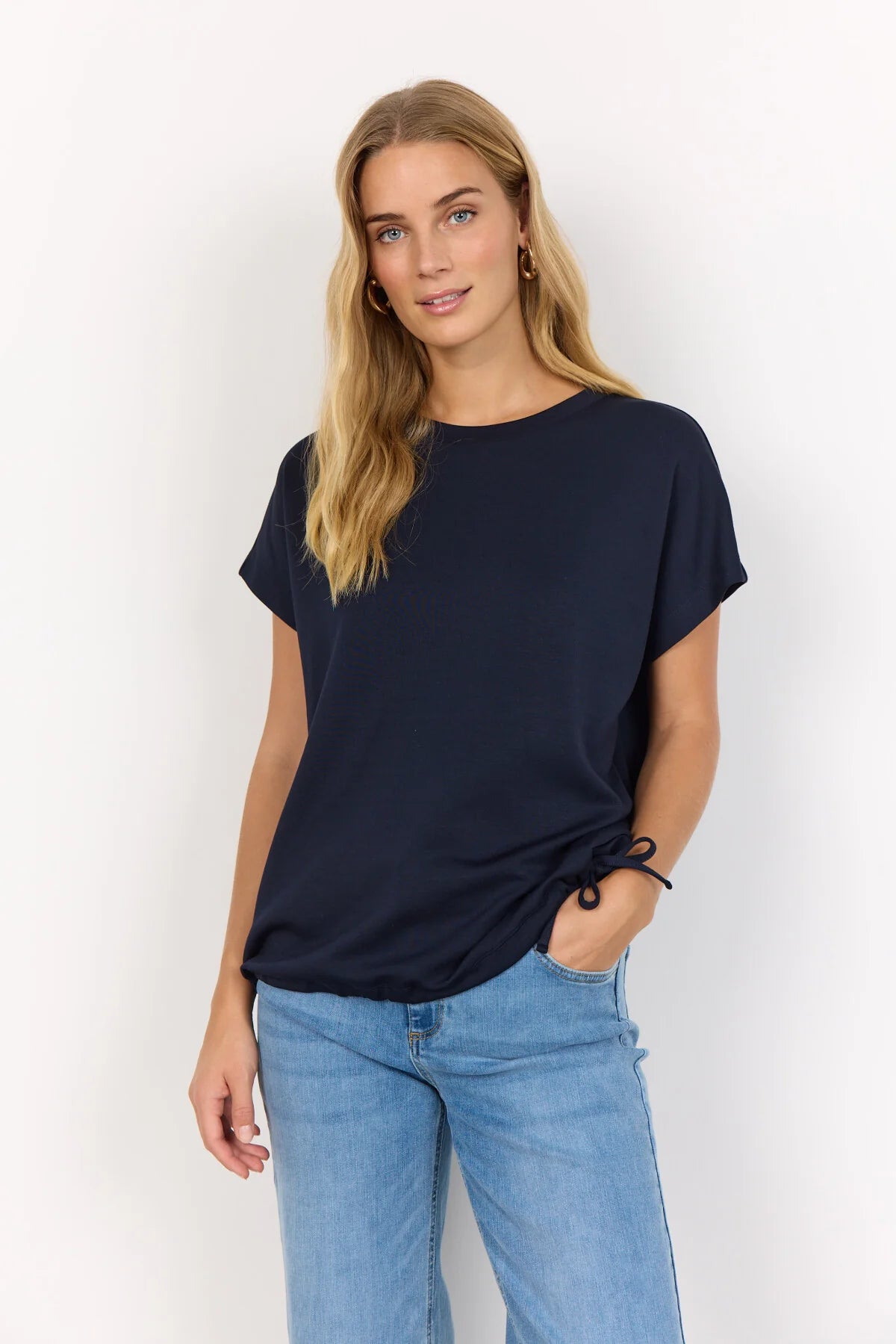 Soya Concept - Banu 169 Short Sleeve Top in Navy