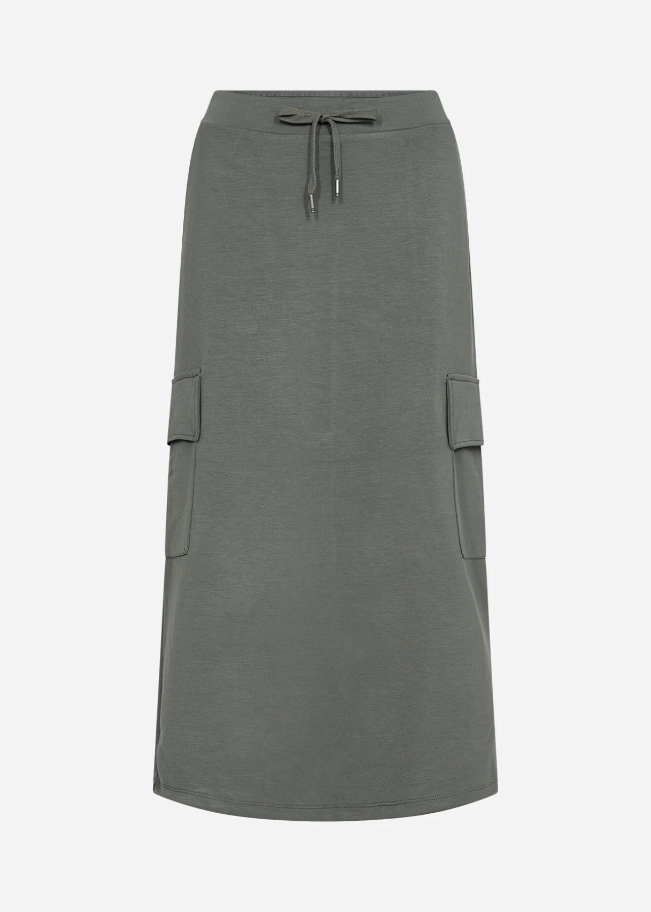 Soya Concept - Banu 189 Drawstring Waist Cargo Skirt in Misty Green