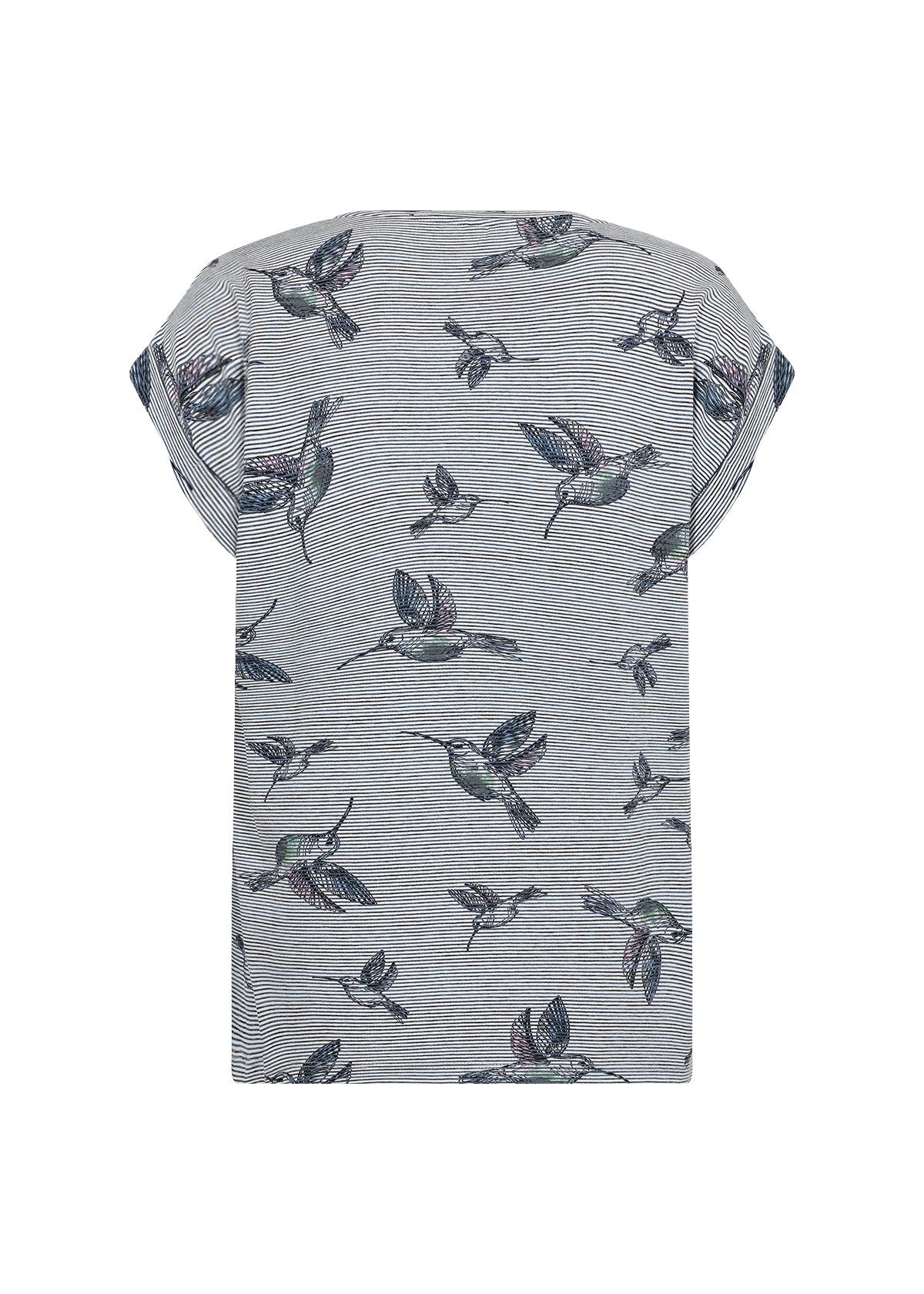 Soya Concept - Cap Sleeve Top in Hummingbird Print