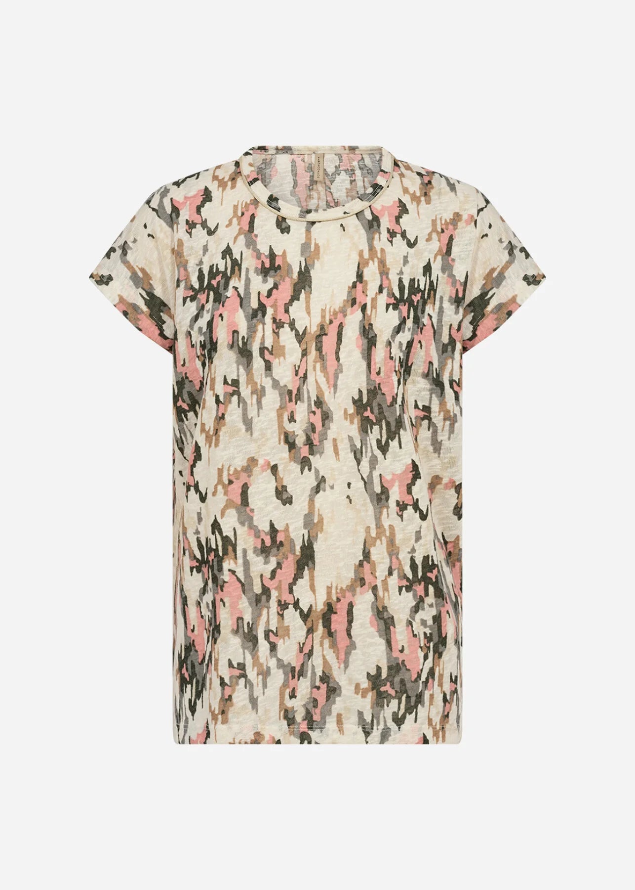 Soya Concept - Aretha 38 Drop Sleeve Tee in Coral Print