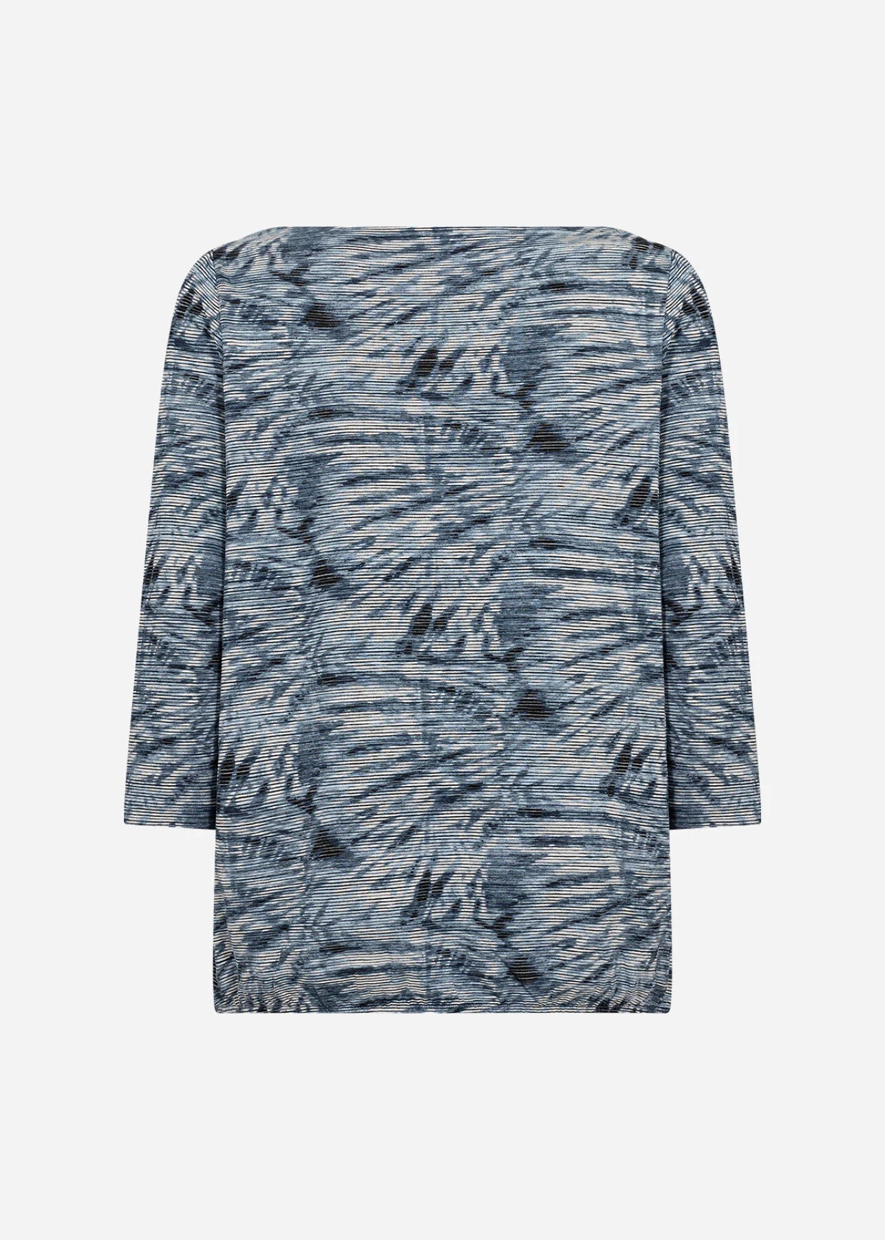 Soya Concept – Boat Neck 3/4 Sleeve Tee with Elastic Waist (Galina 53)
