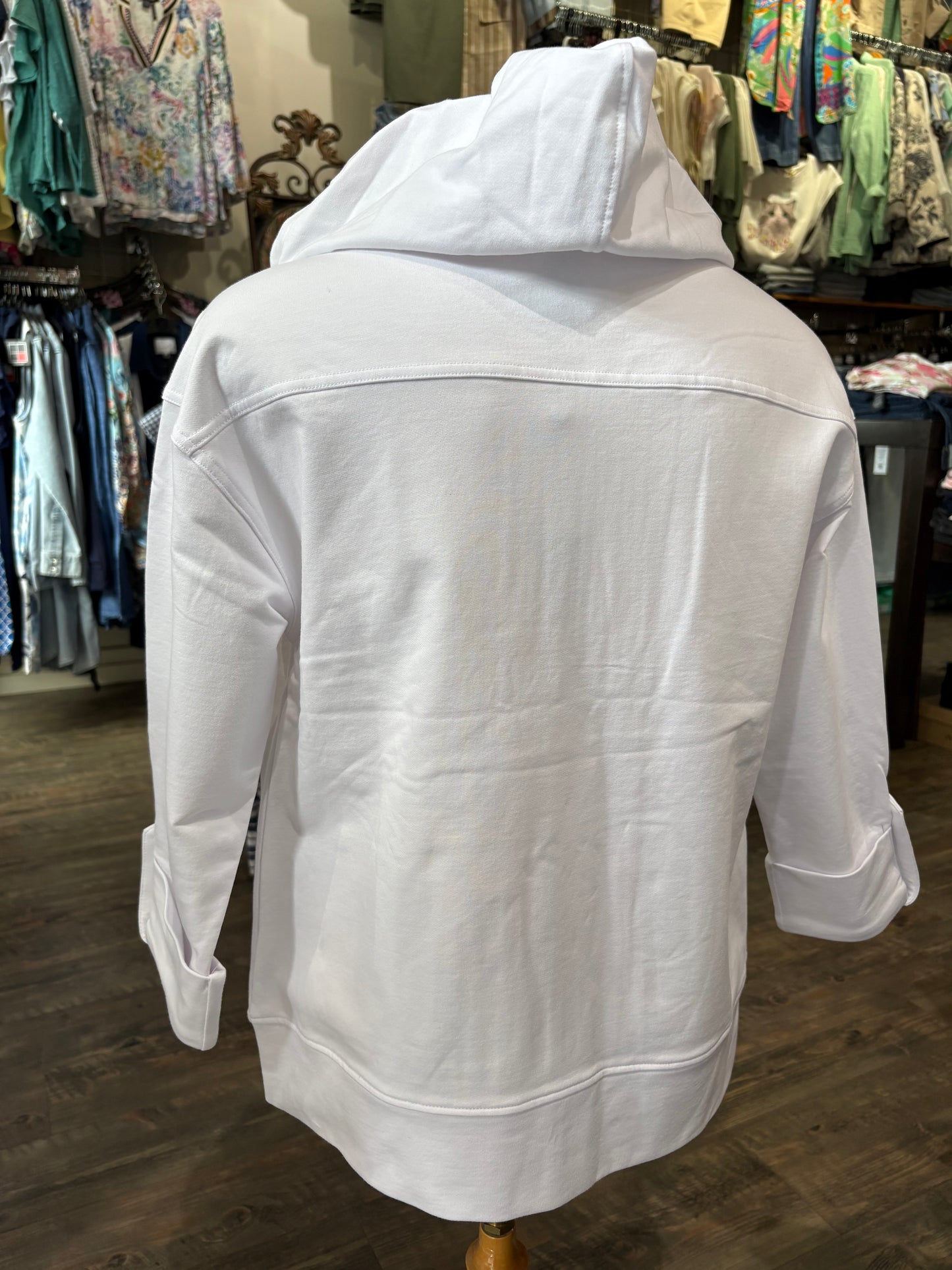 Orly – Zip-Up Hoodie Sweatshirt (white) - Gayle's Fashions