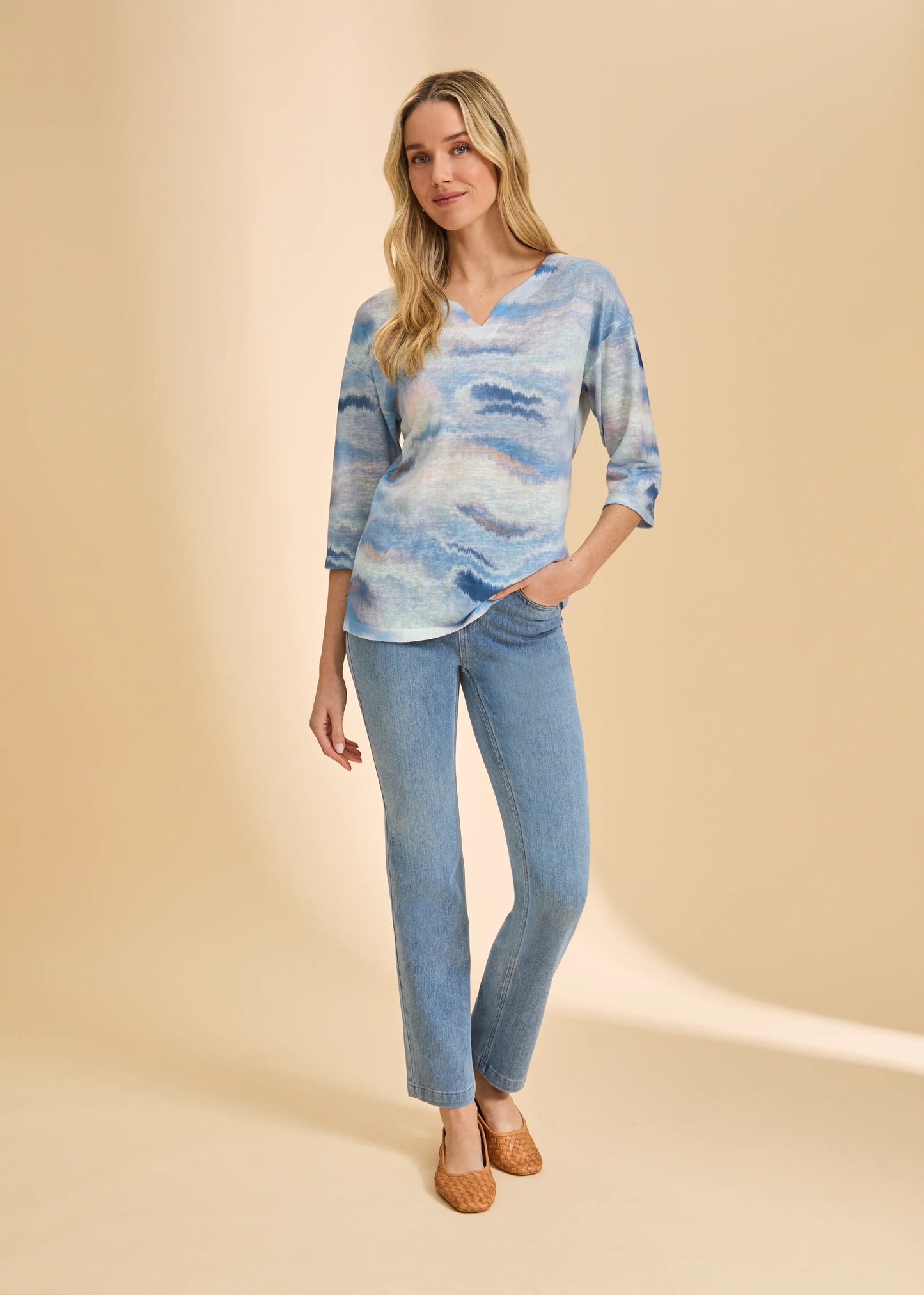 FDJ - Pull-On Straight Leg Denim, Light Denim - Gayle's Fashions