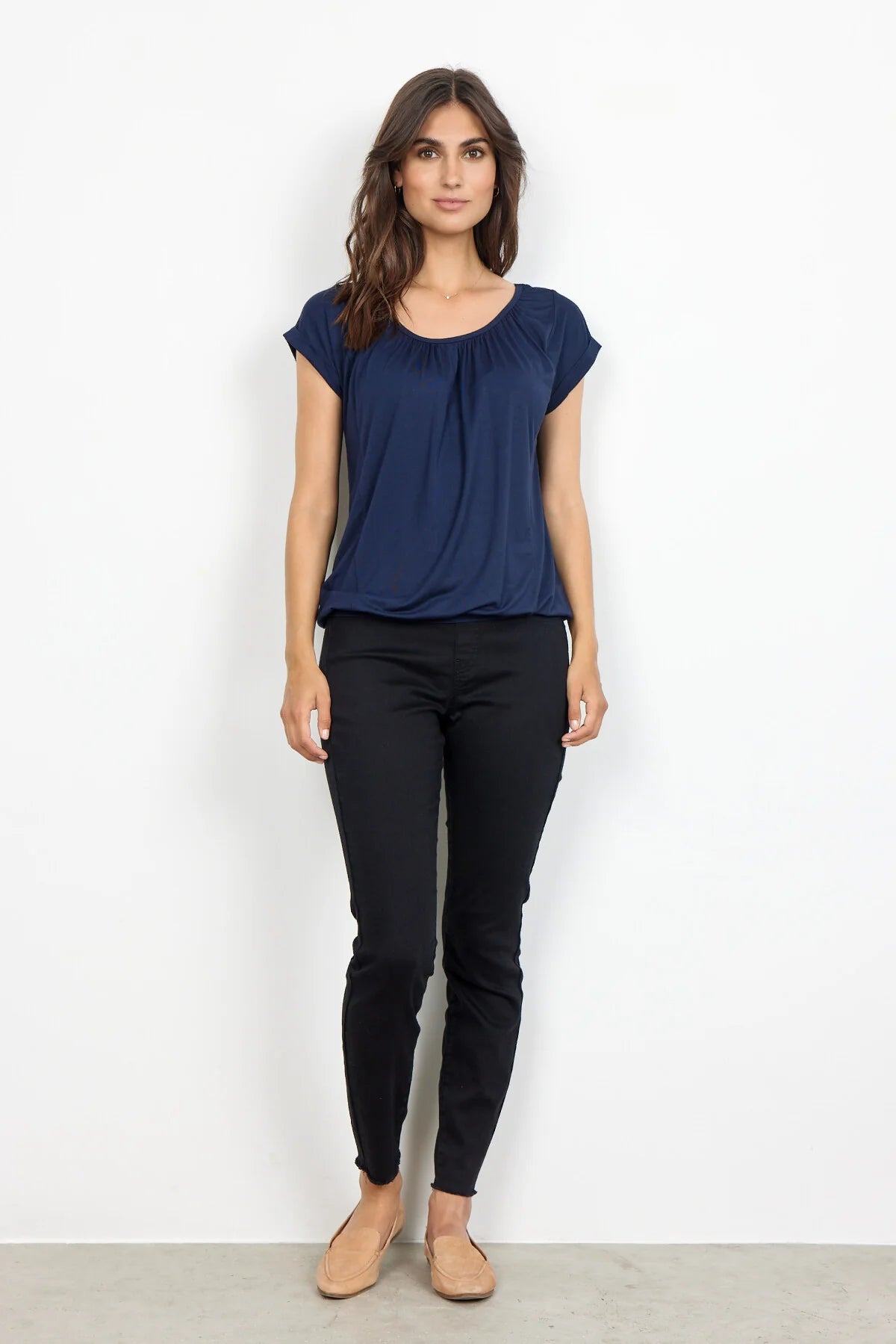 Soya Concept – MARICA 4, Cap Sleeve Tee (Navy) - Gayle's Fashions