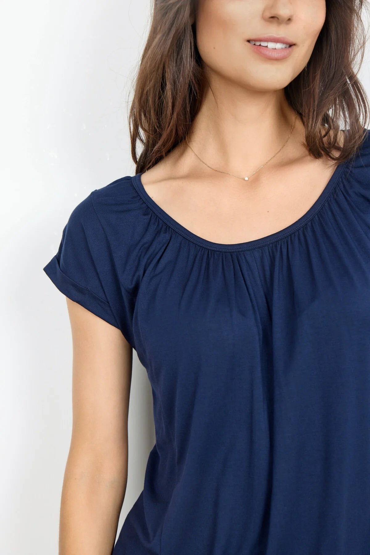 Soya Concept – MARICA 4, Cap Sleeve Tee (Navy) - Gayle's Fashions