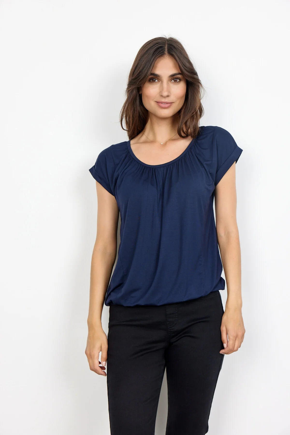 Soya Concept – MARICA 4, Cap Sleeve Tee (Navy) - Gayle's Fashions