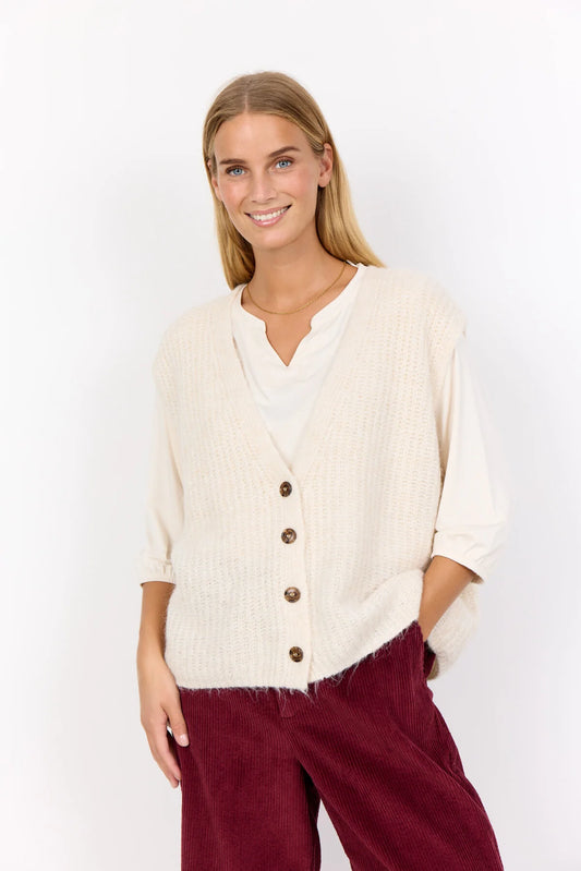 Soya Concept - TORINO 13 Waistcoat, Cream