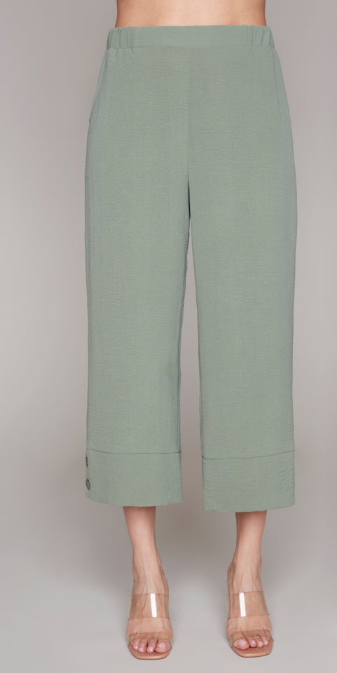 Compli K – Woven Crop Wide Leg Pant (Sage)