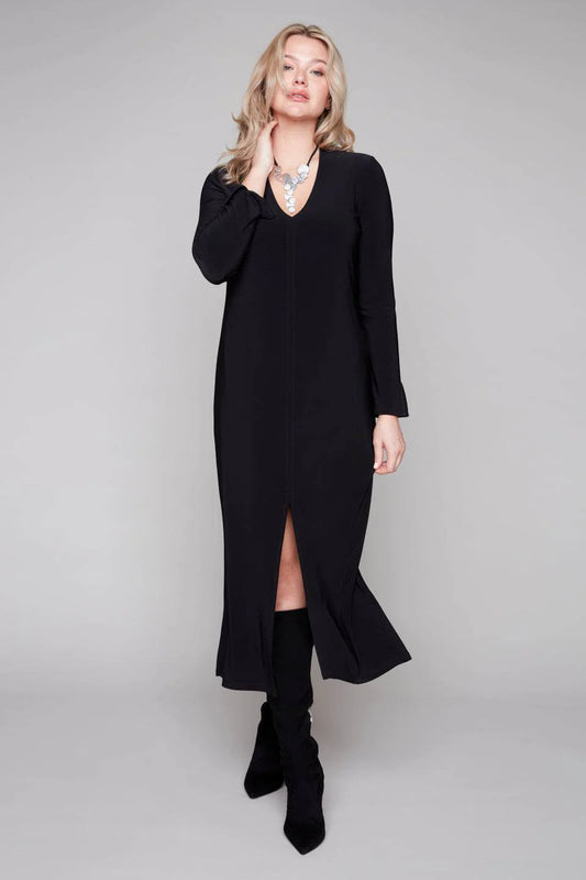 Compli K - Deep V Dress, Black