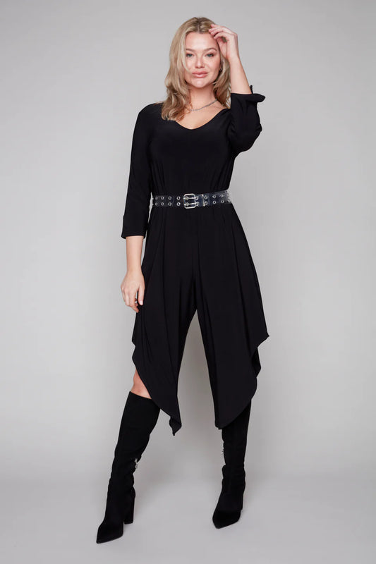 Compli K - Asymmetric Allure Jumpsuit, Black