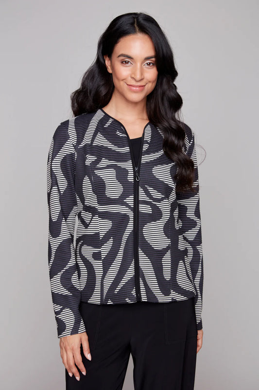 Compli K - Wave Pattern Zip Jacket