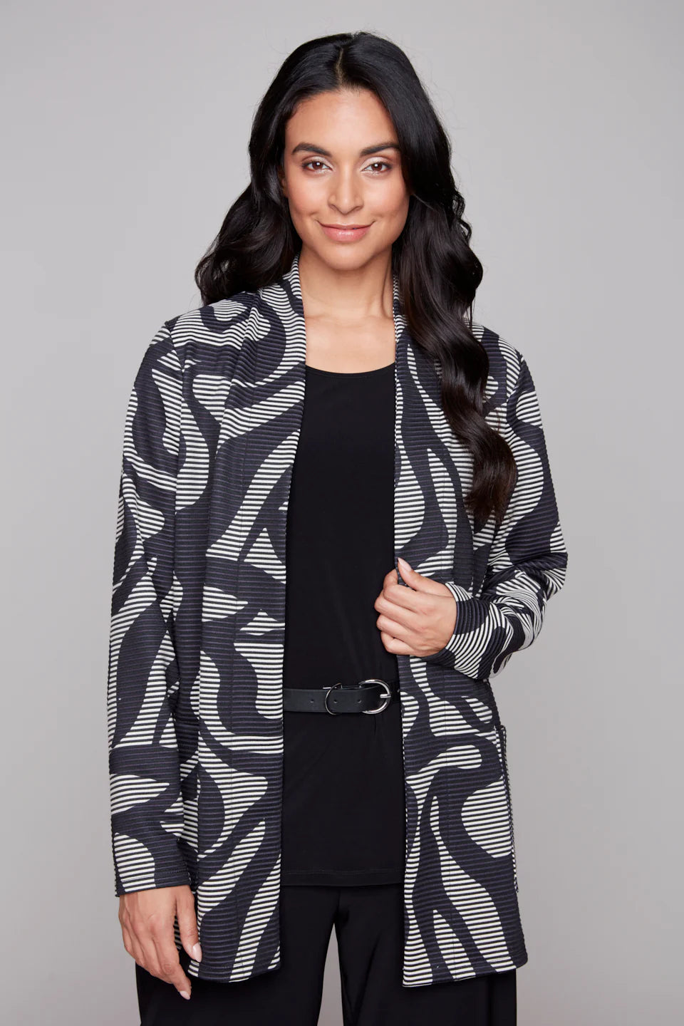 Compli K - Wave Patter Knit Cardigan