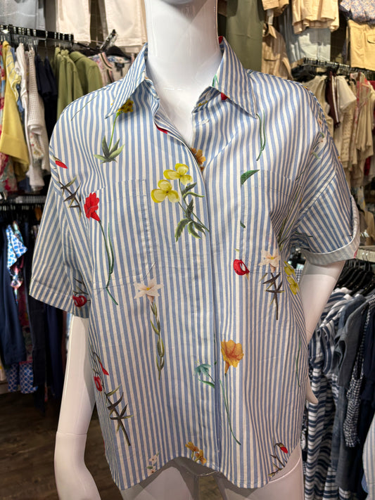 Dress Addict – Oversized Double Breast Pocket Button-Up Top