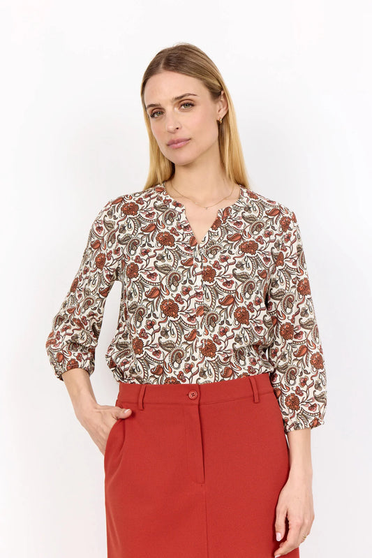 Soya Concept - SAMEA 2 Blouse, Rust Red