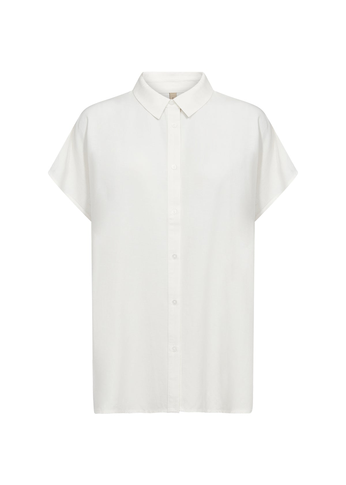 Soya Concept – CAIA 1 Cap Sleeve Button Up Collar Shirt (Off-White) - Gayle's Fashions