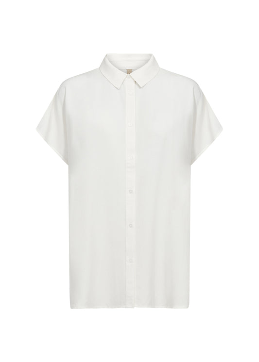 Soya Concept – CAIA 1 Cap Sleeve Button Up Collar Shirt (Off-White) - Gayle's Fashions