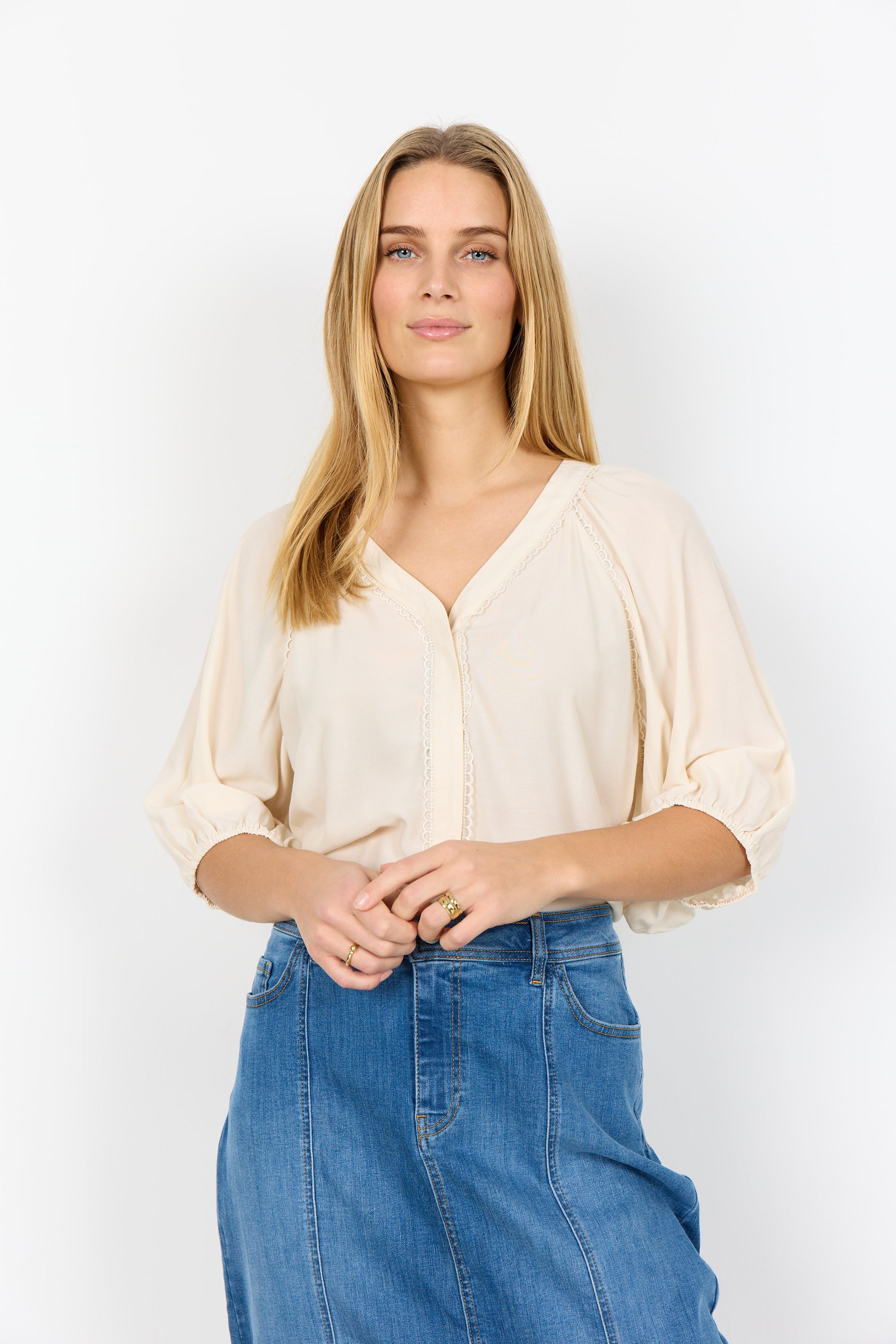 Soya Concept - BARBEL 4 Blouse (Cream) - Gayle's Fashions