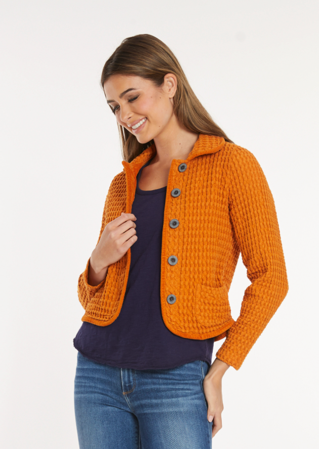 Mododoc - Crop Waffle Jacket