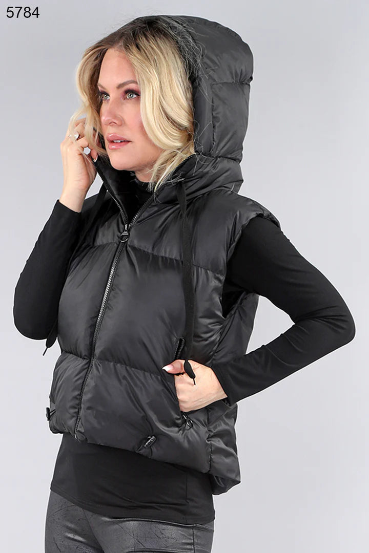 Michael Tyler - Hooded Black Puffer Vest