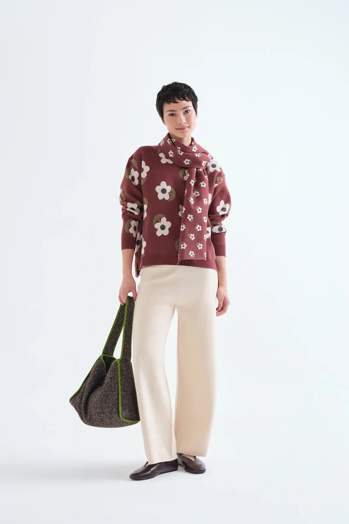 Compañía Fantástica - Santini Print Sweater, Brown - Gayle's Fashions