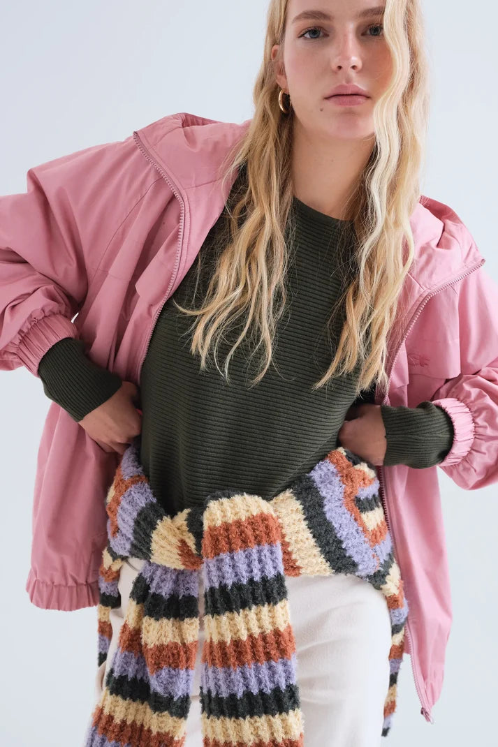 Compañía Fantástica - Striped Knit Sweater, Olive Green