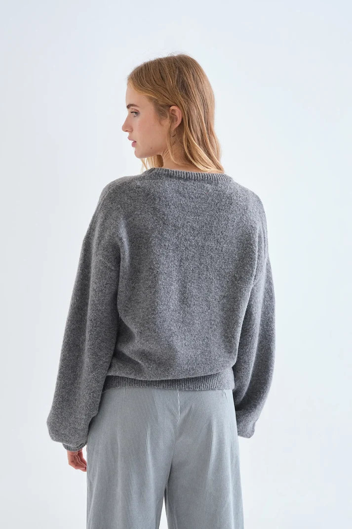 Compañía Fantástica - Red Bow Sweater, Grey