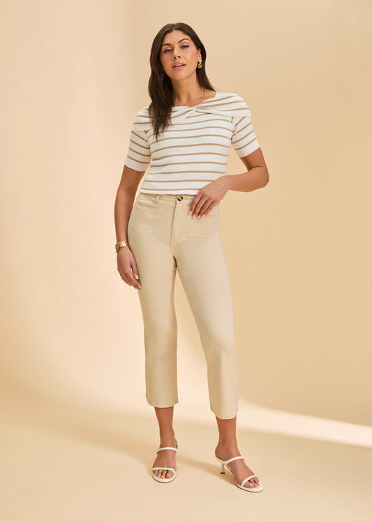 FDJ - Suzanne Boot Crop Pants, Sand - Gayle's Fashions