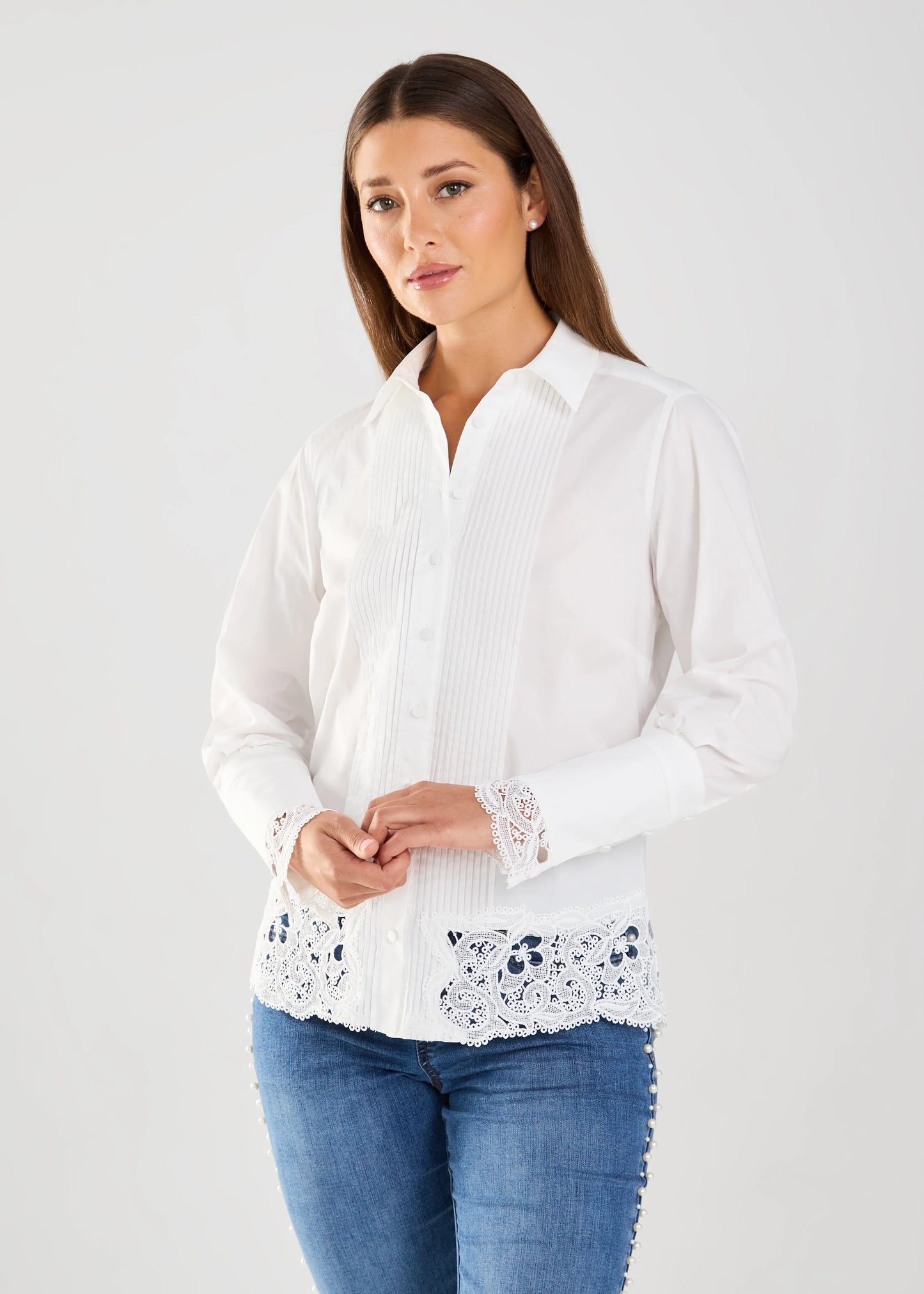 FDJ French Dressing - Long-Sleeve Lace Detail Shirt