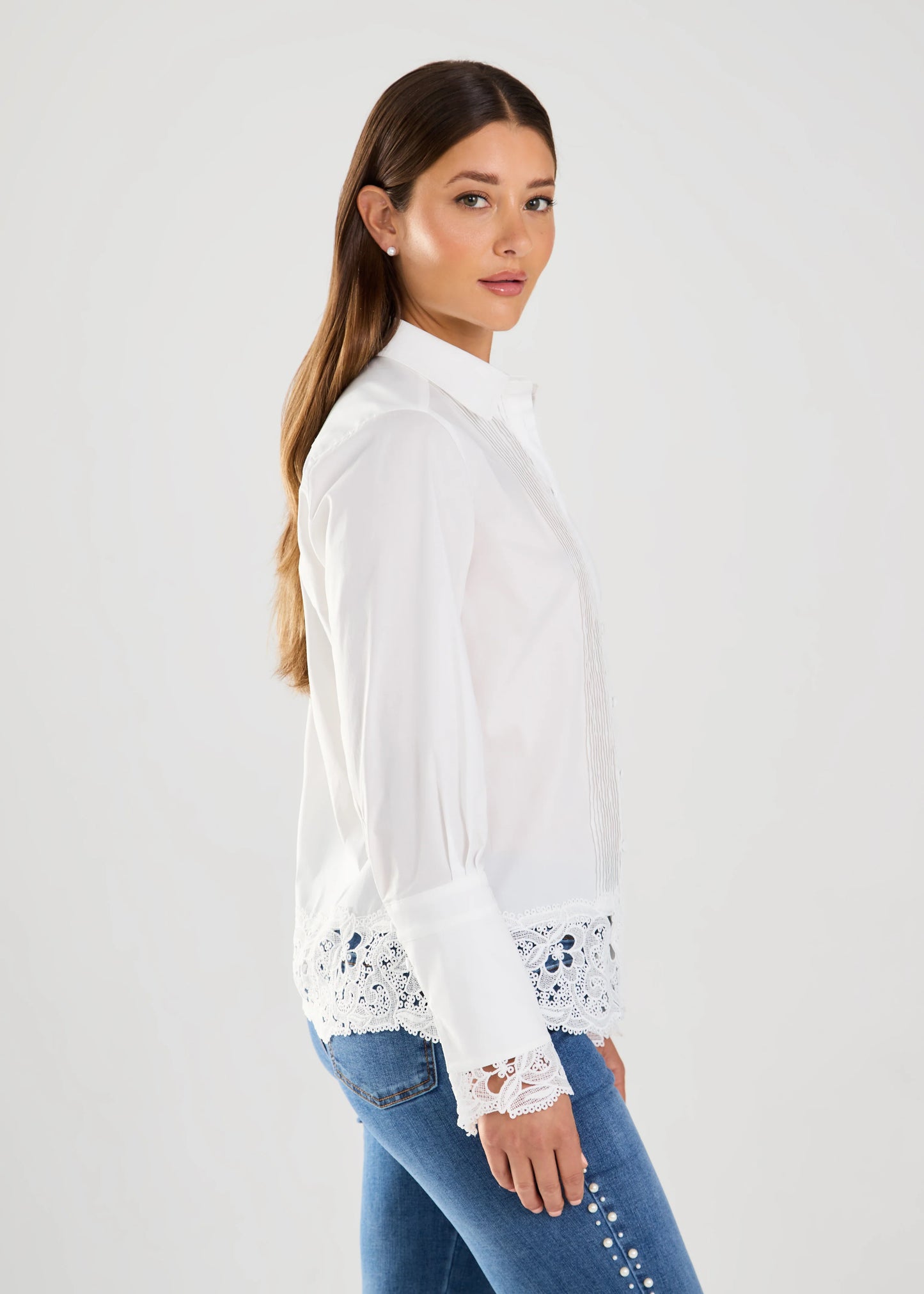 FDJ French Dressing - Long-Sleeve Lace Detail Shirt