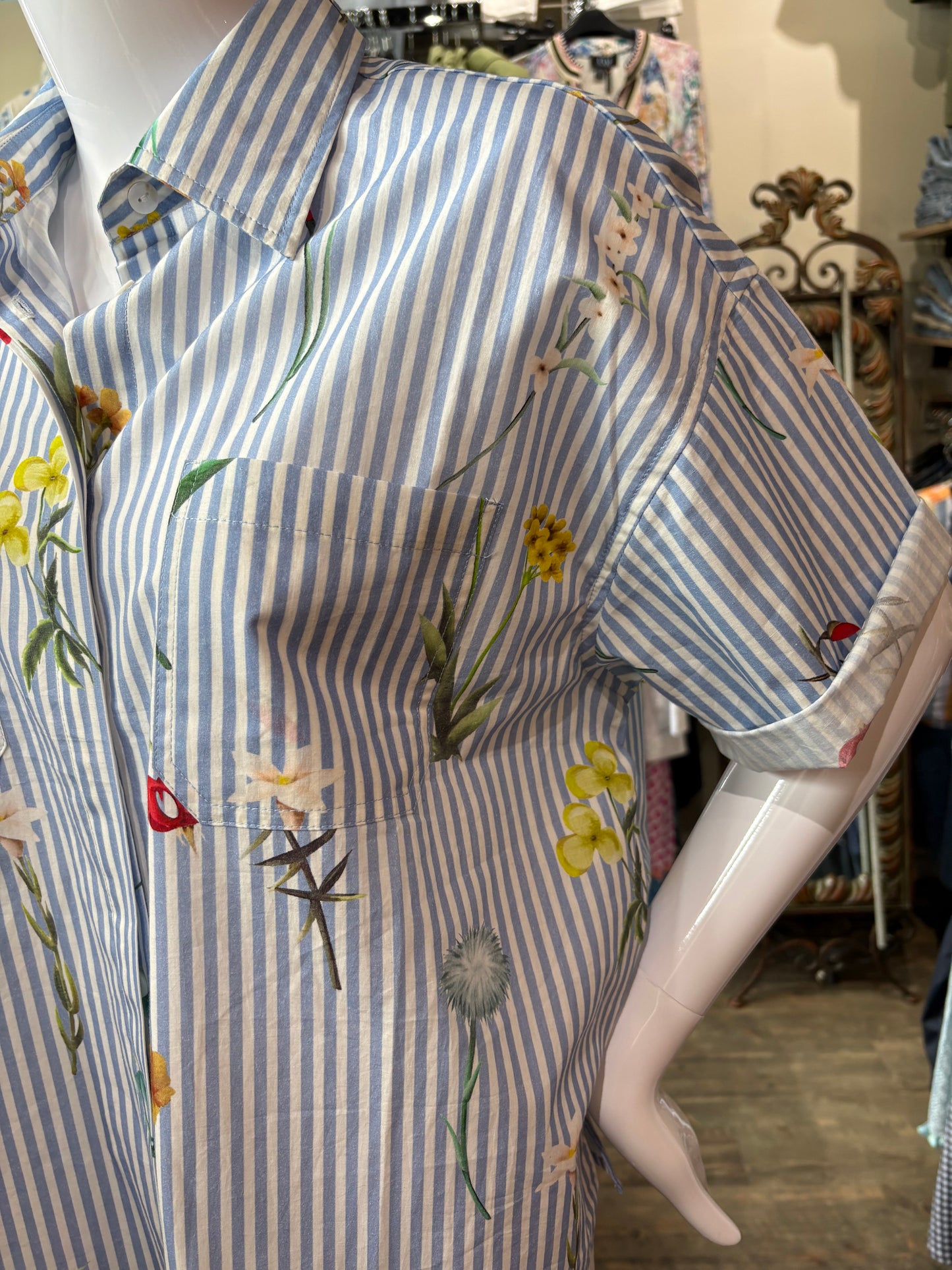 Dress Addict – Oversized Double Breast Pocket Button-Up Top