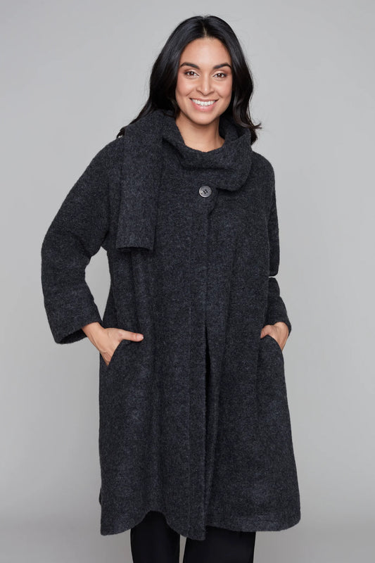 Carré Noir - Swing Style Coat in Charcoal