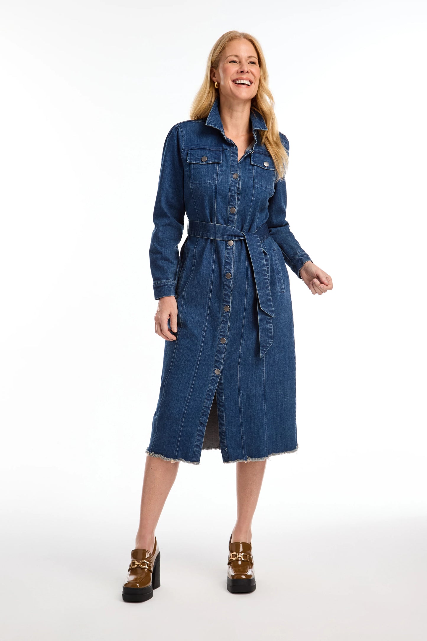 FDJ French Dressing - Belted Denim Dress