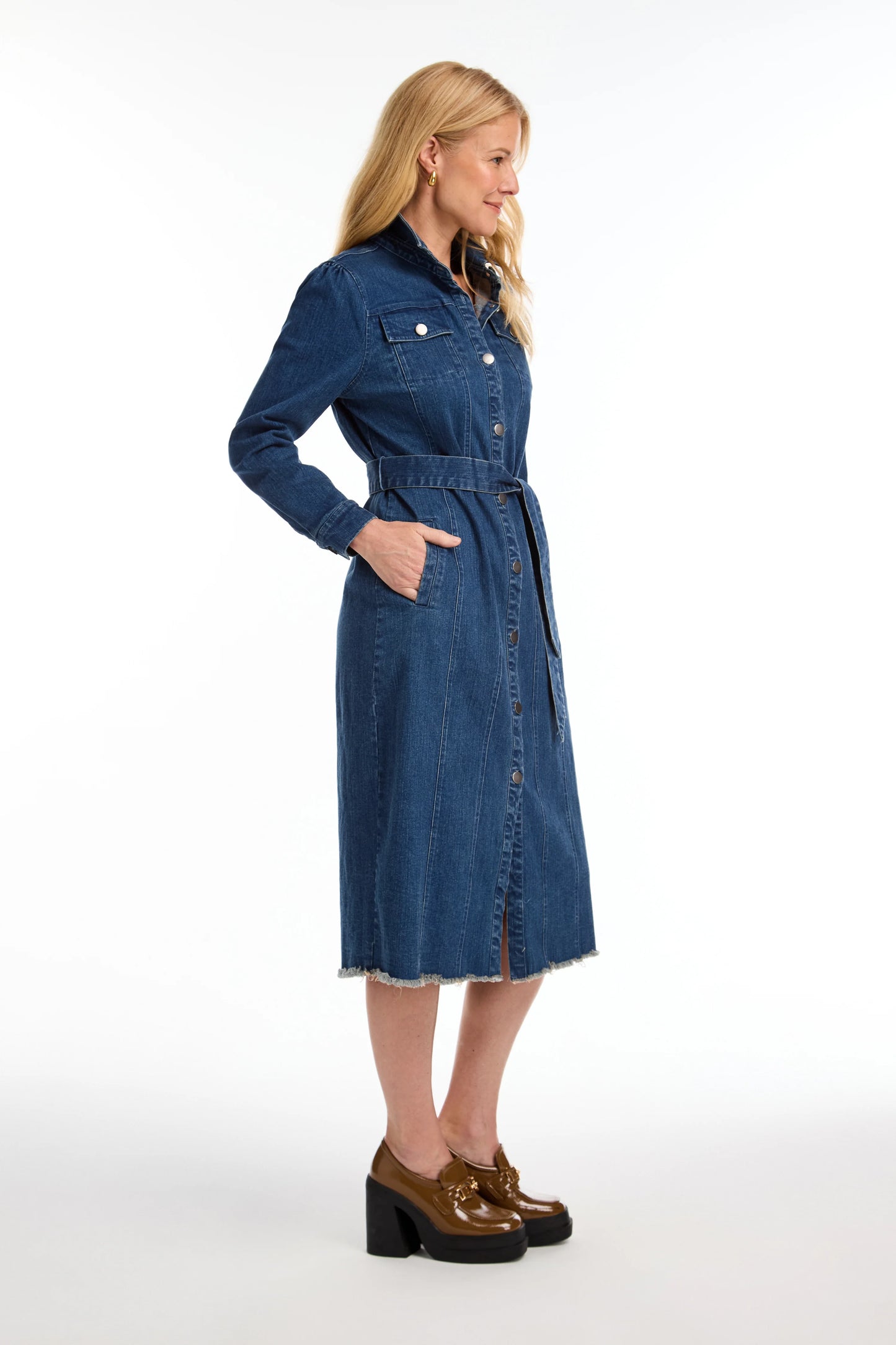 FDJ French Dressing - Belted Denim Dress