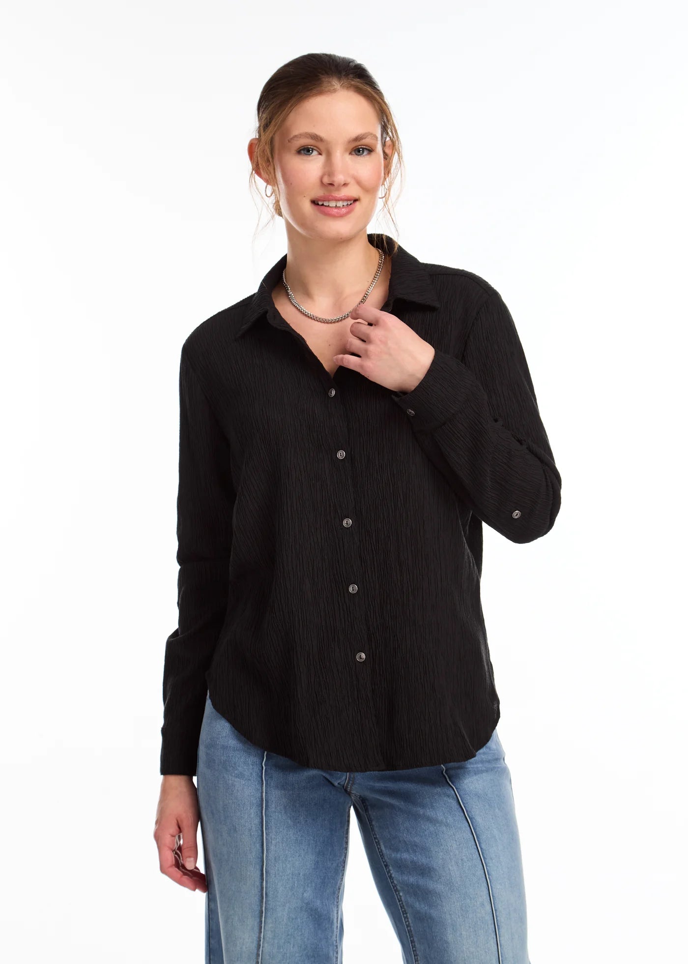 FDJ French Dressing - Roll-Up Sleeve Crinkle Shirt