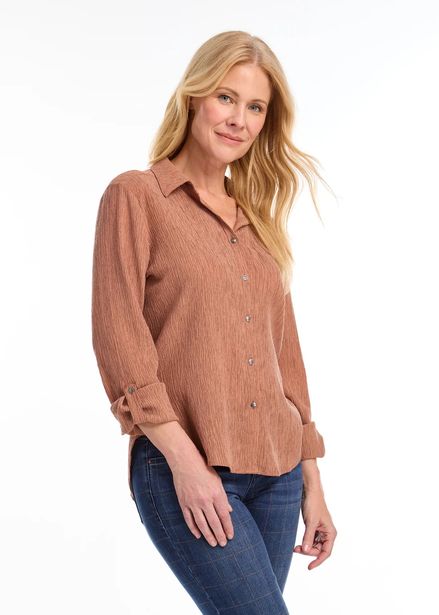 FDJ French Dressing - Roll-Up Sleeve Crinkle Shirt