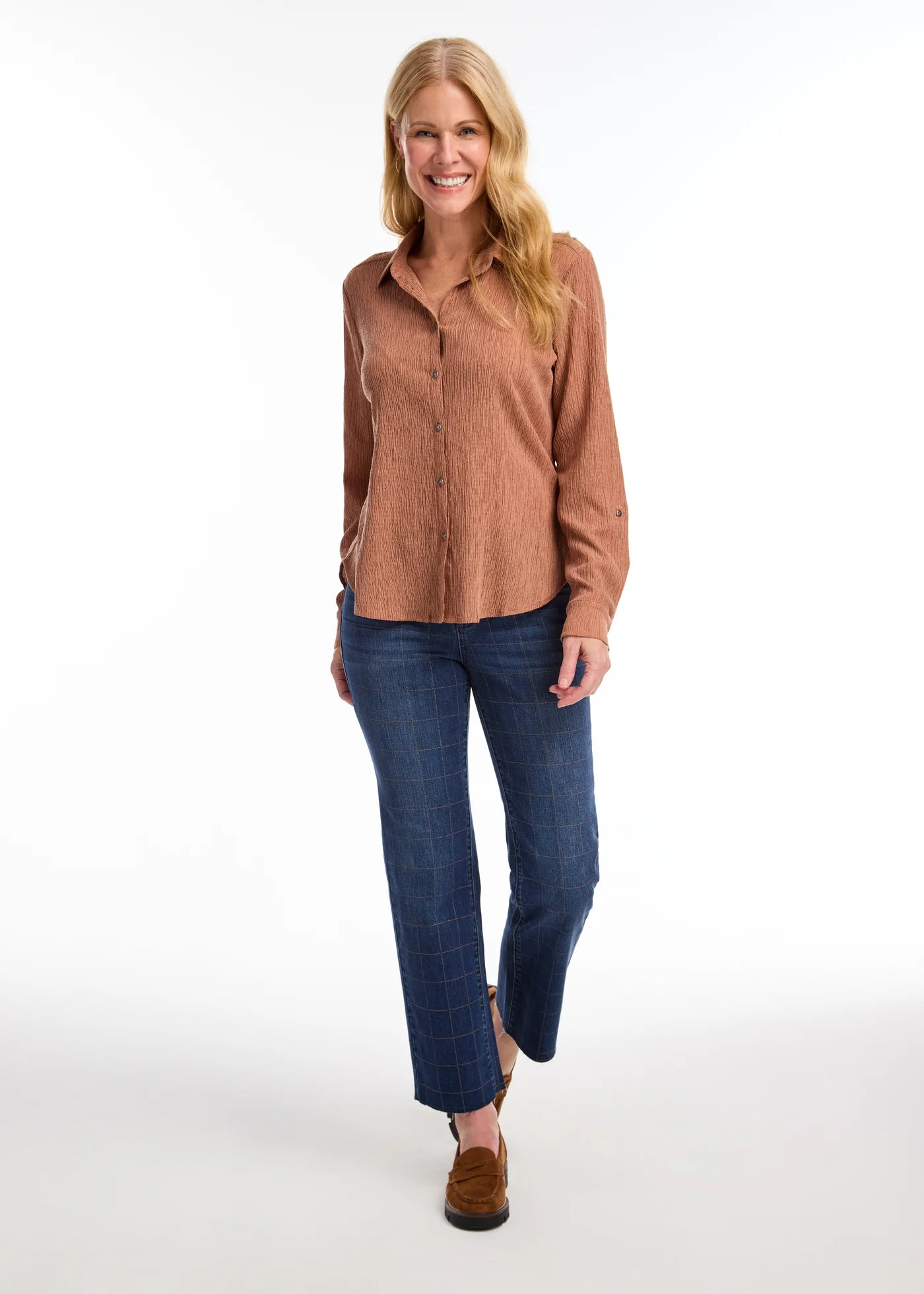 FDJ French Dressing - Roll-Up Sleeve Crinkle Shirt