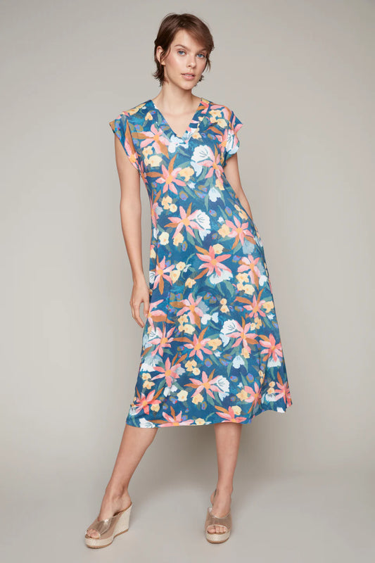 Carré Noir – Floral Knit Dress with Pockets